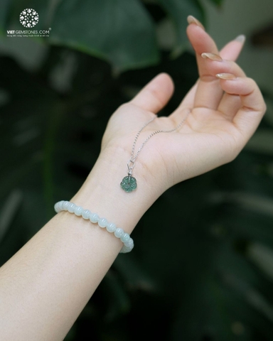 Mặt Dây Chuyền Bông Hoa Lam Ngọc