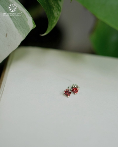 Bông Tai Ngọc Hồng Lựu - Garnet