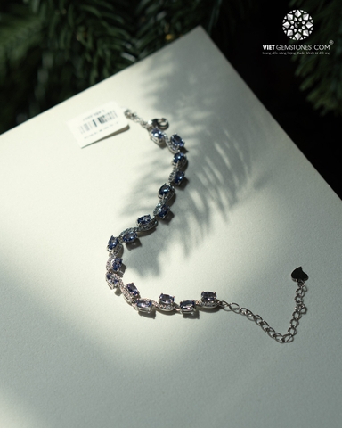 Lắc tay bạc 925 đính đá Tanzanite