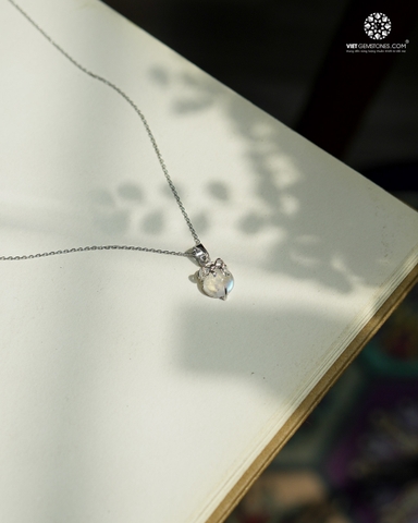Mặt Dây Chuyền Túi Tài Lộc Đá Mặt Trăng - Moonstone (chưa kèm dây đeo)