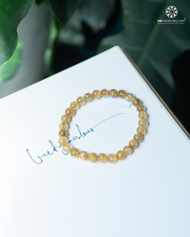 Vòng Tay Đá Thạch Anh Tóc Vàng 7mm