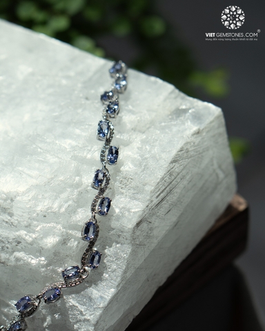 Lắc tay bạc 925 đính đá Tanzanite