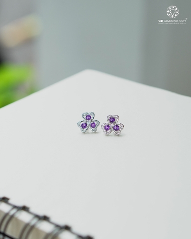 Bông Tai Thạch Anh Tím - Amethyst 03
