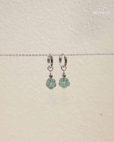 Bông Tai Tòng Teng Hoa Lam Ngọc