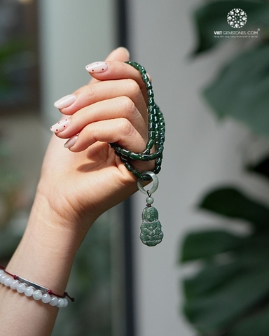 Chuỗi Cổ - Vòng Quấn 3 Lines Lu Thống Cẩm Thạch