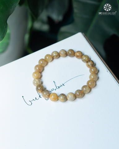 Vòng Tay Thạch Anh Tóc Vàng - Gold Rutilated Quartz 9mm