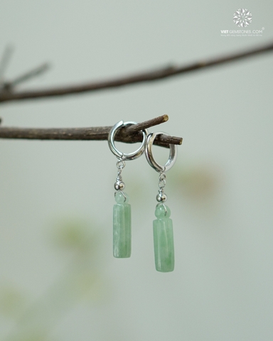 Bông Tai Trụ Ngọc Cẩm Thạch - Jadeite