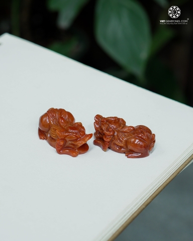 Cặp Tỳ Hưu Cẩm Thạch Huyết