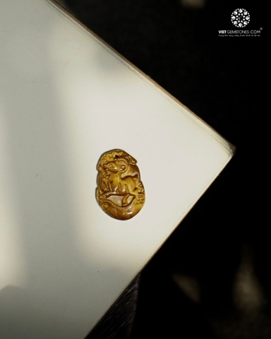 Móc khóa 12 Con Giáp đá Mắt Hổ Vàng - Tuổi Mùi