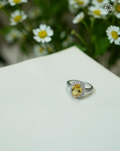Nhẫn Bạc Đá Thạch Anh Vàng - Citrine