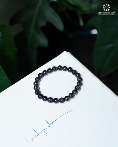 Vòng Tay Đá Thạch Anh Tóc Đen 8mm