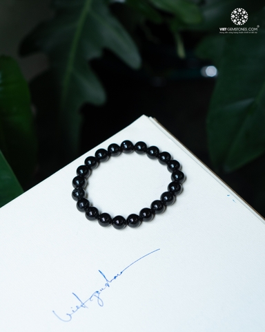 Vòng Tay Đá Thạch Anh Tóc Đen 9mm