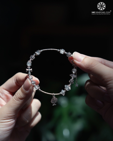 Lắc Tay Mân Côi Herkimer Diamond 04