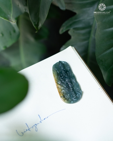 Mặt Dây Chuyền Quan Âm Bồ Tát Cẩm Thạch size L