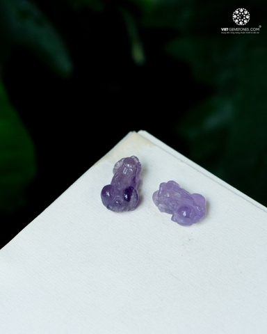 Mặt Dây Chuyền Tỳ Hưu Thạch Anh Tím Amethyst