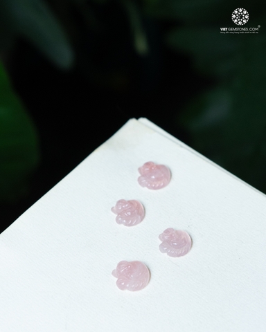 Mặt dây chuyền Hồ Ly Thạch Anh Hồng  Baby