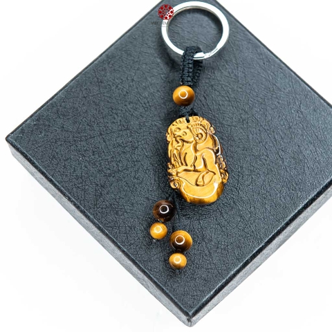 Móc khóa 12 Con Giáp đá Mắt Hổ Vàng - Tuổi Mùi