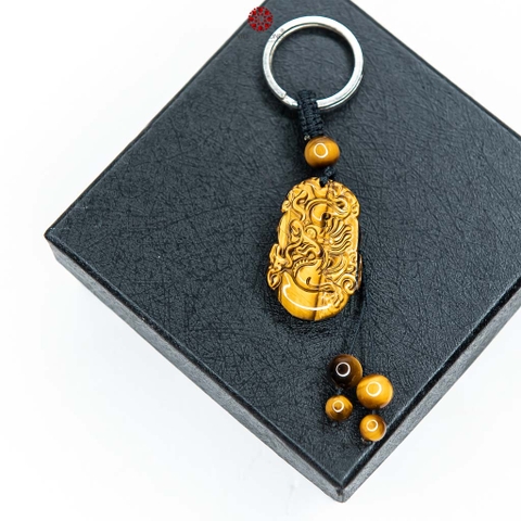 Móc khóa 12 Con Giáp đá Mắt Hổ Vàng - Tuổi Thìn