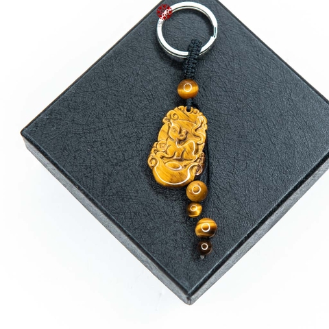 Móc Khóa 12 Con Giáp đá Mắt Hổ Vàng - Tuổi Tý