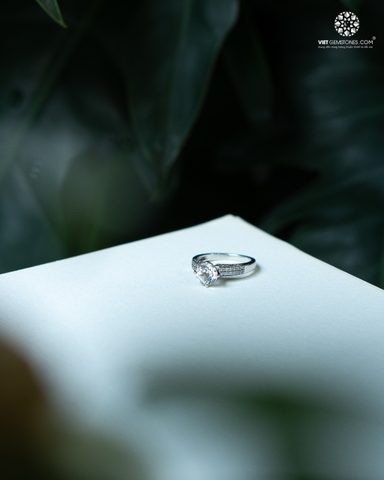 Nhẫn Bạc Topaz 7mm Đính Đá