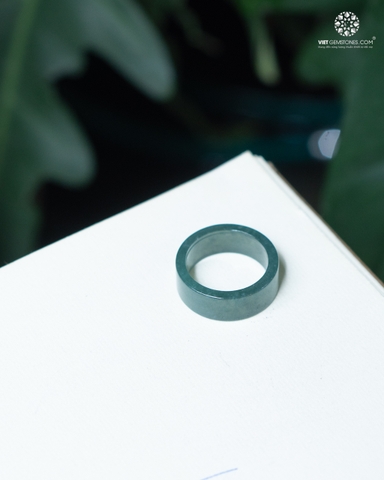 Nhẫn Nguyên Khối Cẩm Thạch Lam Ngọc Jadeite Size Nam