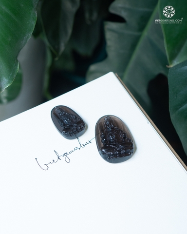 Mặt Dây Chuyền Bất Động Minh Vương Tuổi Dậu Đá Thạch Anh Khói