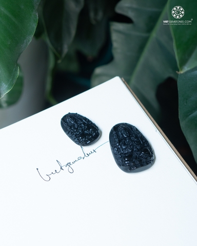 Mặt Dây Chuyền Quan Âm Thiên Thủ Thiên Nhãn Tuổi Tý Đá Obsidian