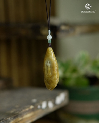 Mặt Dây Chuyền Ngộ Đạo Cẩm Thạch Hoàng Phỉ- Jadeite
