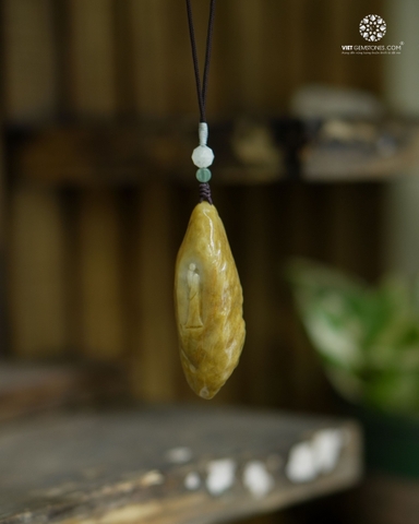 Mặt Dây Chuyền Ngộ Đạo Cẩm Thạch Hoàng Phỉ- Jadeite