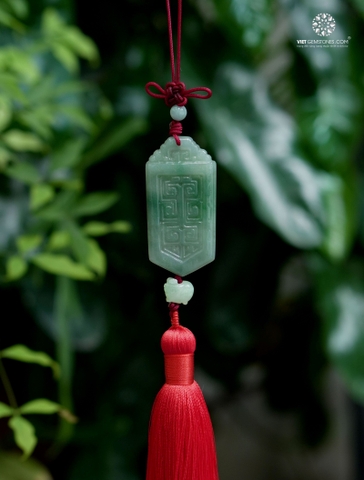 Ngọc Bội Treo Xe Bài Cổ Cẩm Thạch