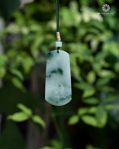 Mặt Dây Chuyền Ngộ Đạo Cẩm Thạch Phiêu Hoa