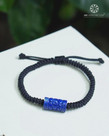 Vòng Tay Mala Lu Thống Lapis Chạm Khắc Họa Tiết May Mắn Phương Đông