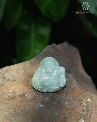 Mặt Dây Chuyền Phật Di Lặc Cẩm Thạch Jadeite Chạm Khắc Thủ Công