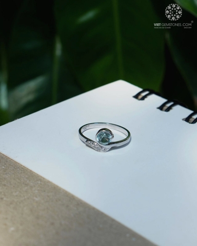 Nhẫn Bạc Hải Lam Ngọc - Aquamarine
