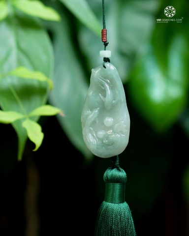 Ngọc bội treo xe Ngư Linh Dư Vận Cẩm Thạch