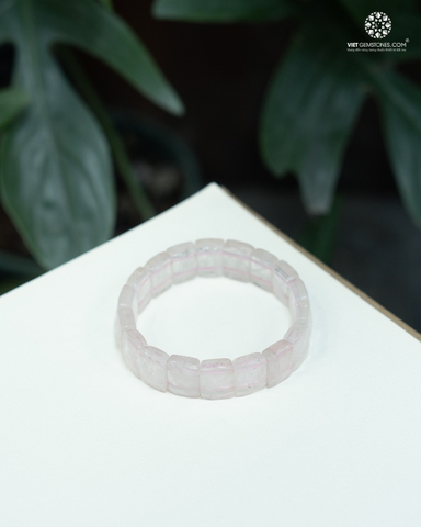 Vòng Tay Thạch Anh Hồng Dạng Bản