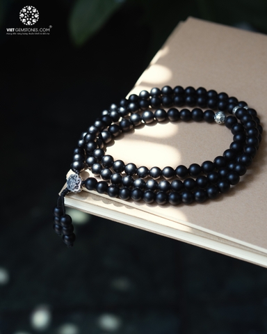 Chuỗi 108 Hạt Đá Obsidian 6mm