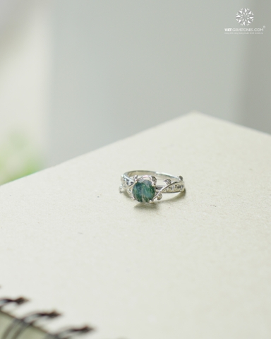 Nhẫn Bạc Băng Ngọc Thủy Tảo - Moss Agate 03