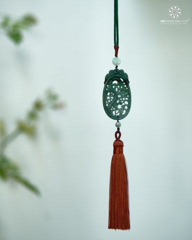 Ngọc Bội Treo Xe Hoa Ngọc Cẩm Thạch - Jadeite