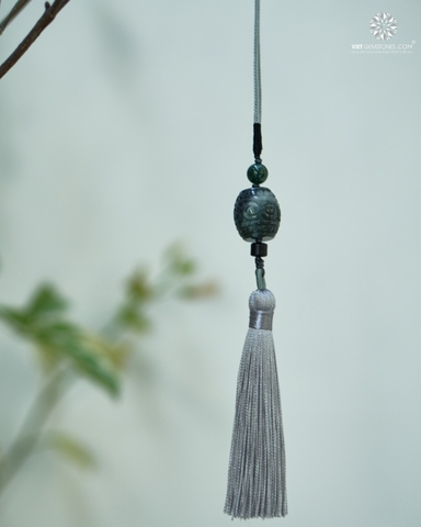 Ngọc Bội Treo Xe Lu Thống Cẩm Thạch Ô Kê Chủng