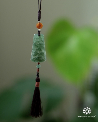 Ngọc Bội Treo Xe Cẩm Thạch Lam Ngọc