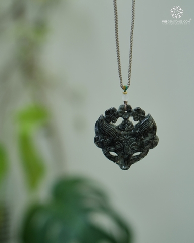 Ngọc Bội Ngọc Hoa Diện Cẩm Thạch Ô Kê Chủng