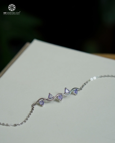 Lắc tay bạc 925 đính đá Tanzanite
