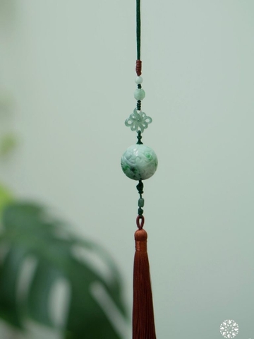 Móc Khóa Treo Xe Ngọc Hoa Châu Cẩm Thạch - Jadeite