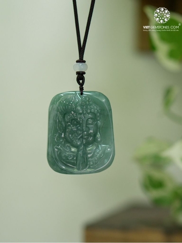 Mặt Dây Chuyền Thái Cực Đồ Cẩm Thạch Lam Dầu