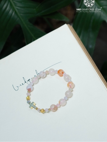 Chuỗi Mân Côi Đá Mã Não Anh Đào