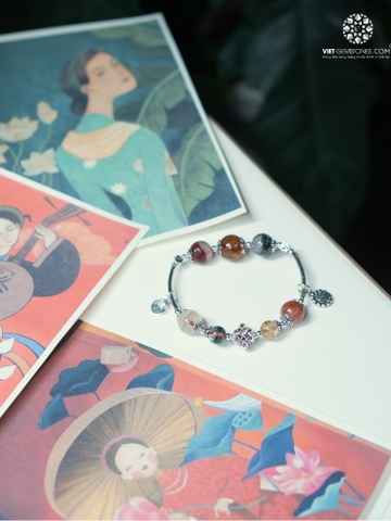 Lắc Tay Thạch Anh Ưu Linh Đa Sắc - Chỉ Đồng Tâm