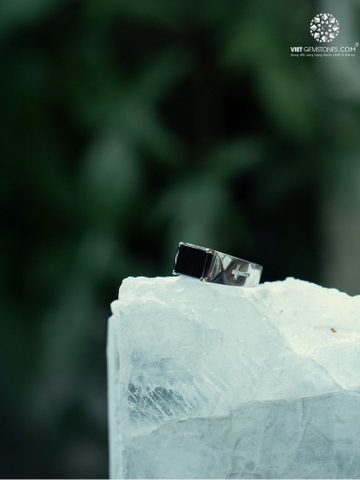 Nhẫn Bạc  Nam Obsidian