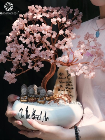 Cây Tài Lộc Thạch Anh Hồng