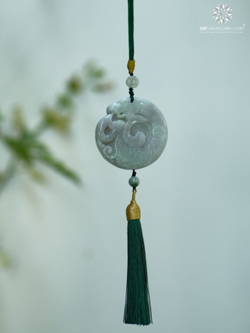 Ngọc Bội Treo Xe Long Phụng Cẩm Thạch - Jadeite